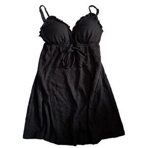 black mini dress coverup